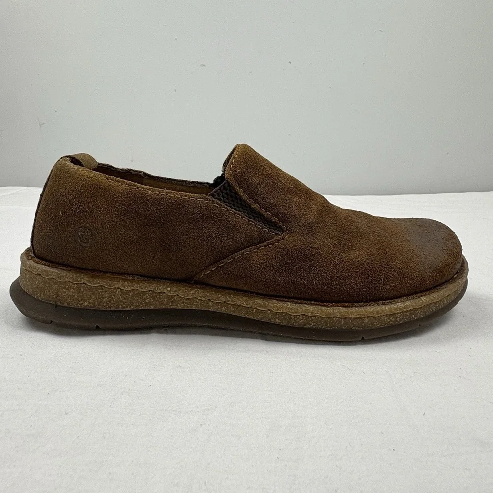 Born 8.5 Bryson Brown Distressed Suede Slip-On Casual Shoes Mens 8.5M EUC